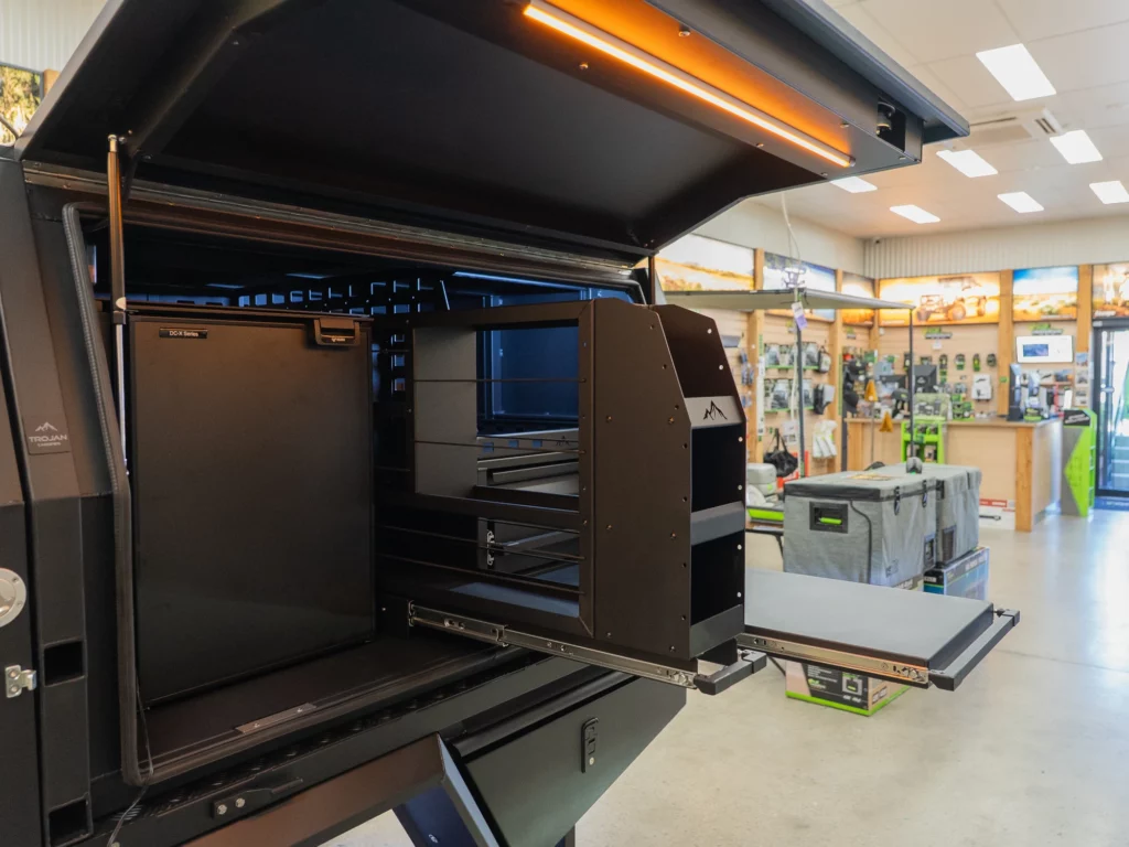 Interior of 1600mm Trojan Canopy with Pantry