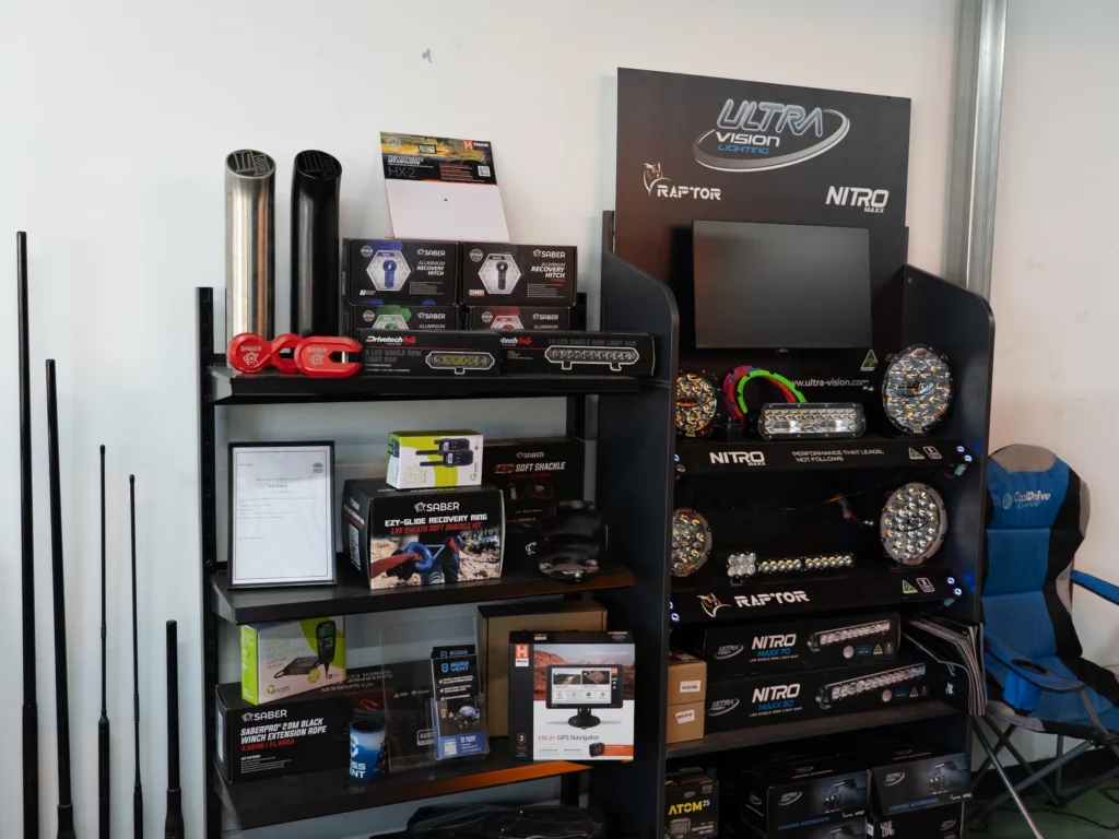 Selection of 4x4 accessories at Mudslinga Cardiff Newcastle