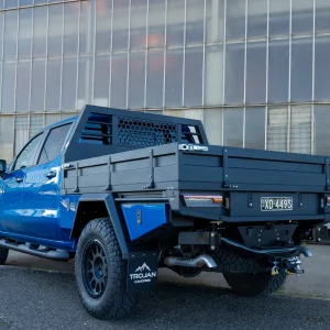 Blue Silverado Custom Tray Rear View