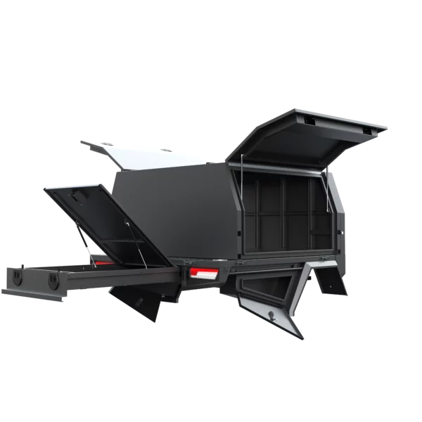 Trojan Canopies 1600mm canopy drivers side with doors open.