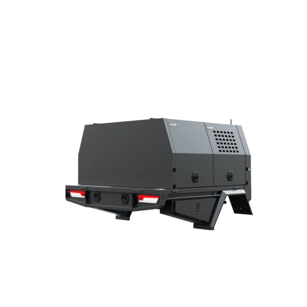 Trojan Canopies 1600mm aluminium dog box canopy drivers side with doors closed.