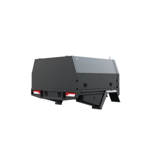 Trojan Canopies 1800mm aluminium canopy, drivers side with doors closed, rear view.