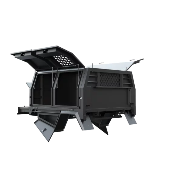 Trojan Canopies 1800mm dog box canopy drivers side open