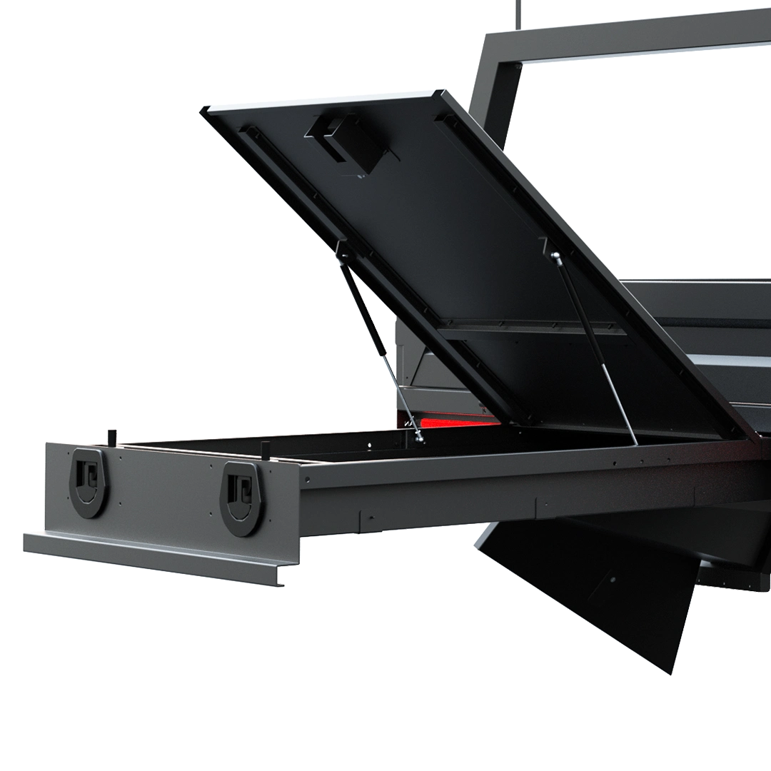 Open trundle draw on alloy ute tray