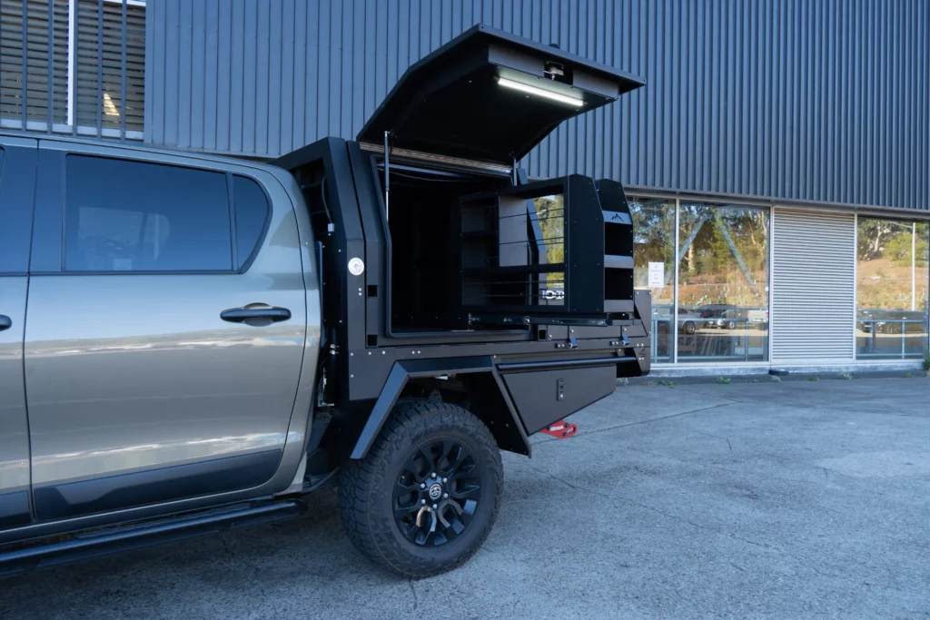 Slide out pantry in 1000m alloy canopy