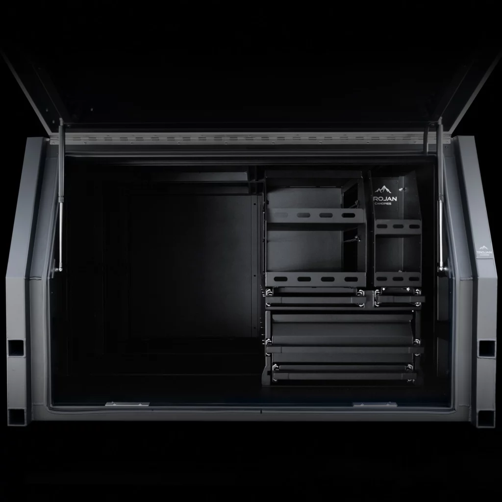 1400mm alloy canopy with premium pantry setup for organized touring kitchen and quick camp access