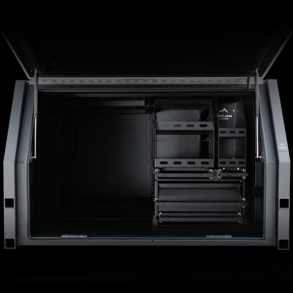 1400mm alloy canopy with premium pantry setup for organized touring kitchen and quick camp access