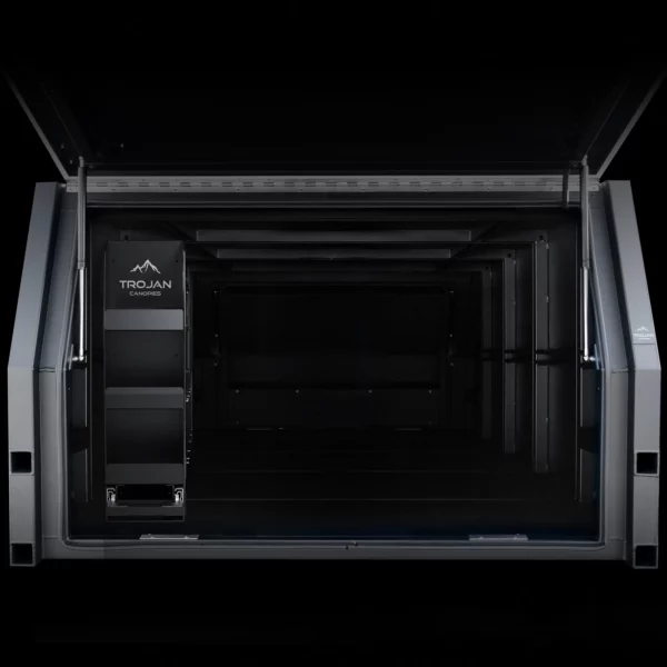 1400mm alloy canopy with stand-up pantry unit for upright storage and easy access on camping trips