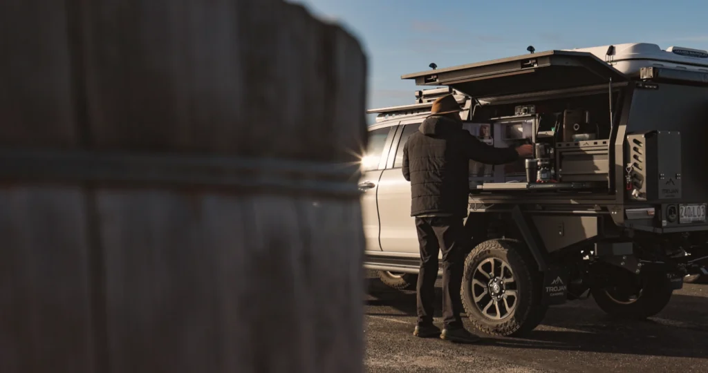 Morning coffee being made in Trojan Canopy