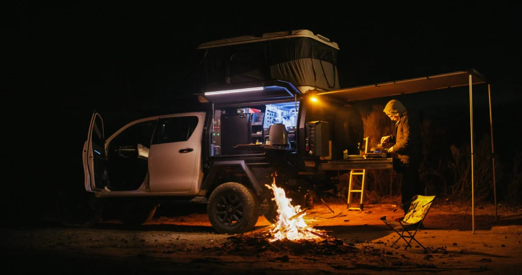 Trojan Canopies setup at camp
