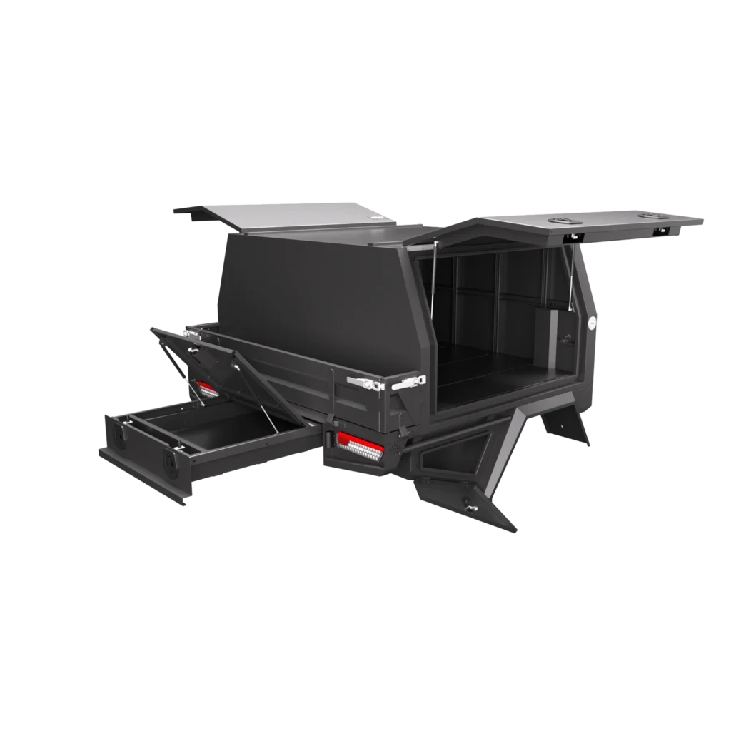 1400 Chassis Mount Service Body Rear Driver Side Open Tray Sides