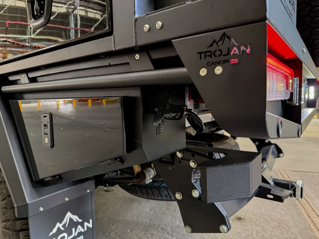 Water tap on 1400mm alloy Service Body by Trojan Canopies