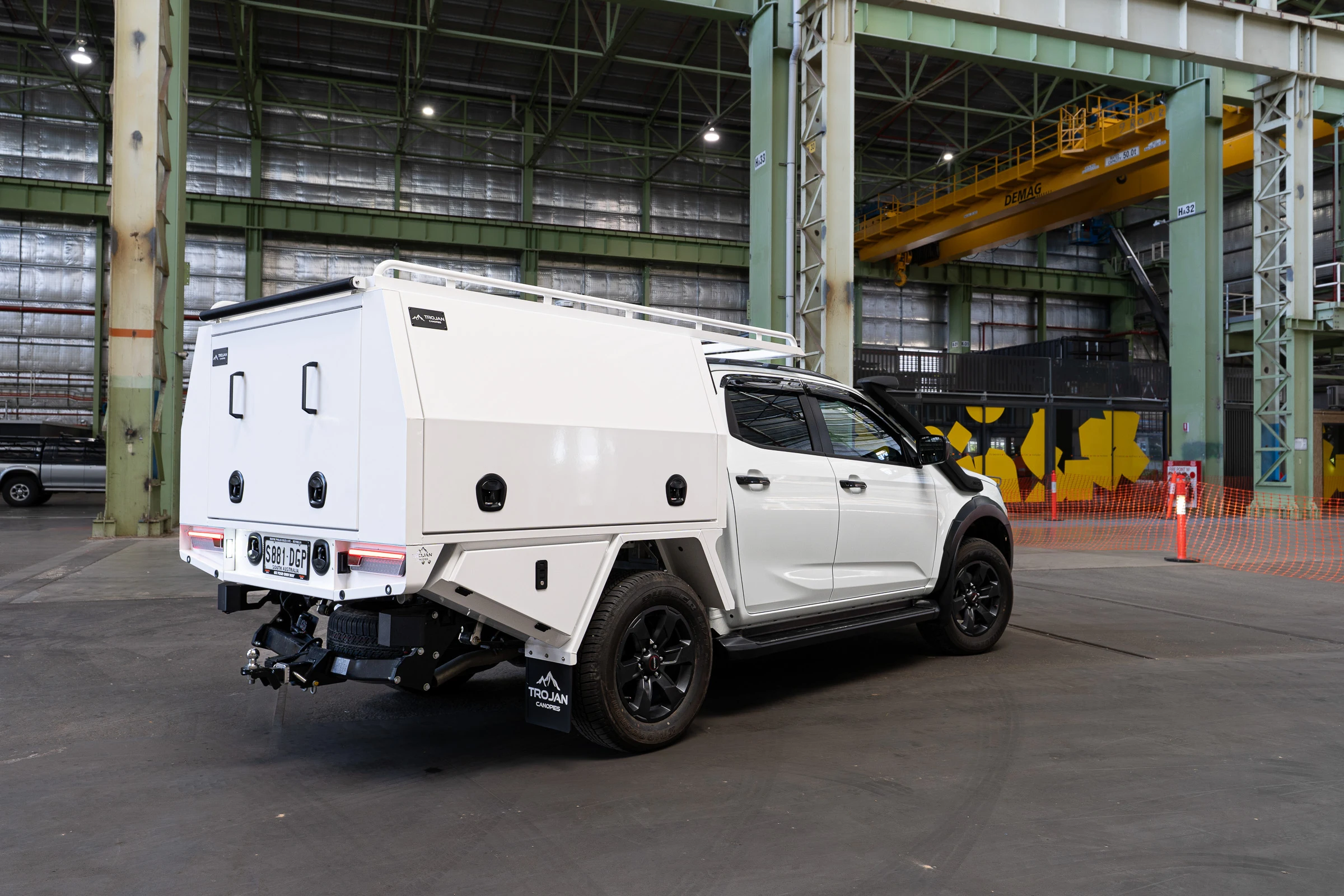 Chassis Mount Canopy Trade Body Drivers Side from Rear