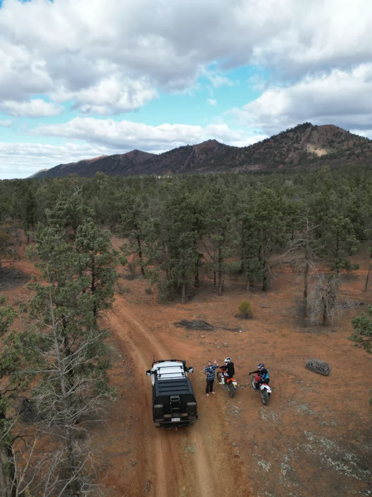 Jordie Hanson in the outback with motorbikes