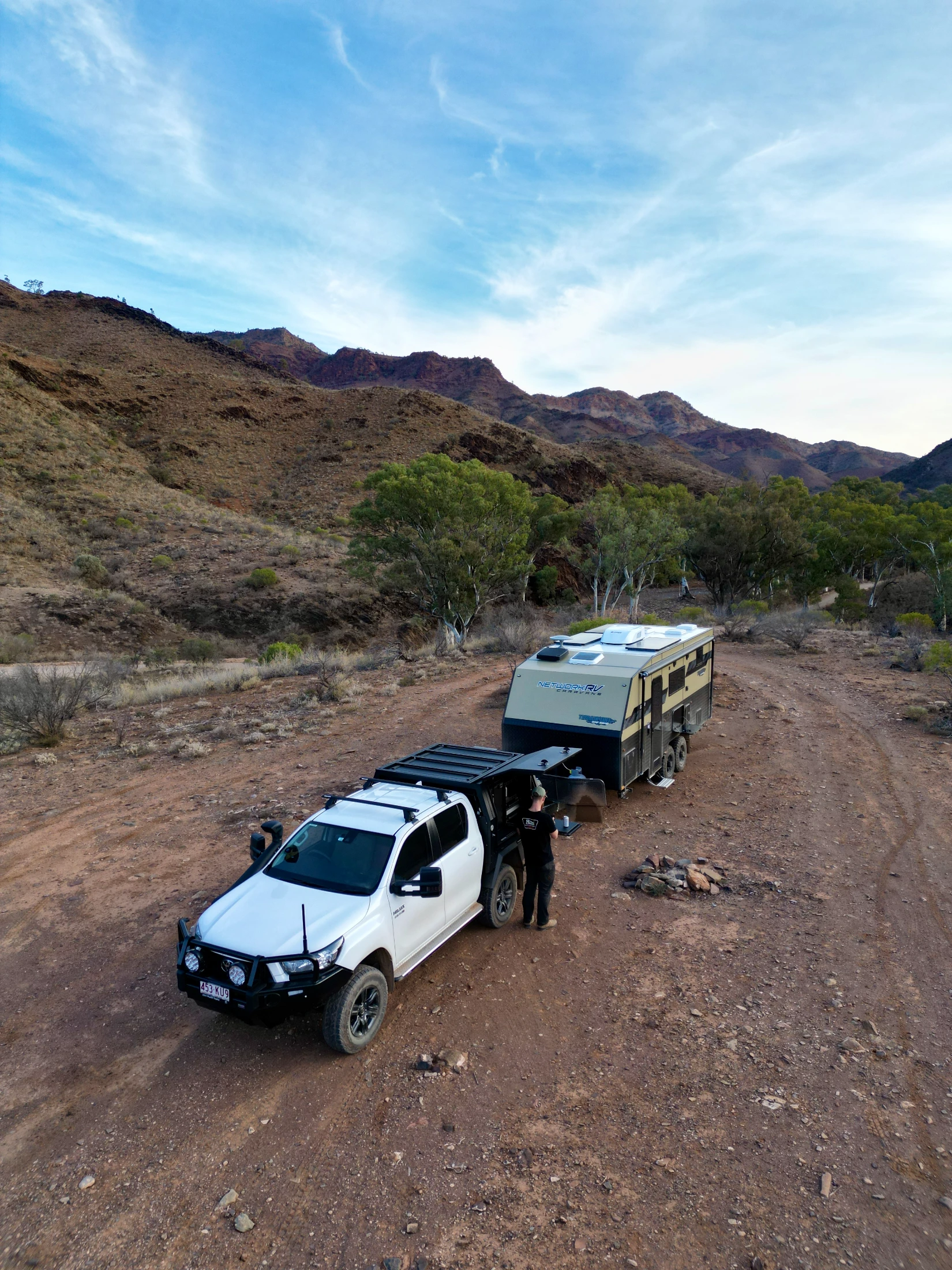 Jordie Hanson towing a Network RV caravan