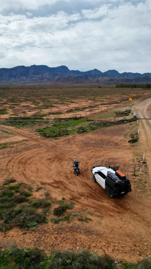 Jordie Hanson with Trojan Canopies setup and motorbike