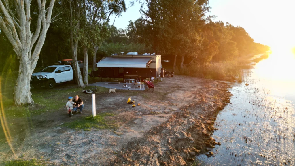 Jordie Hanson with his Trojan Canopies setup at camp