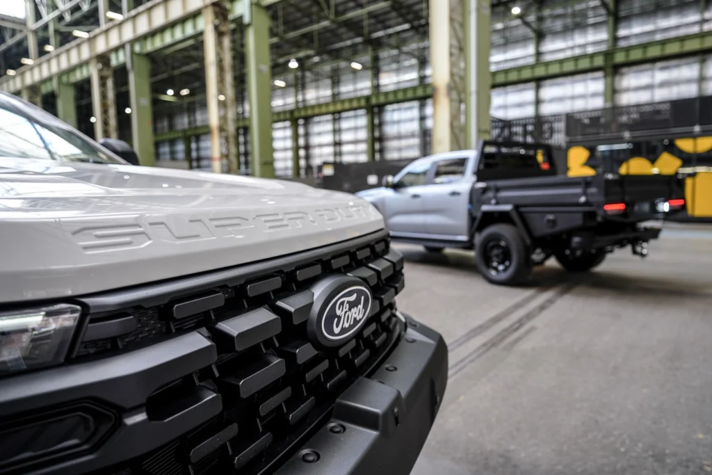 Close up of Ford Ranger Super Duty Bonnet Detail