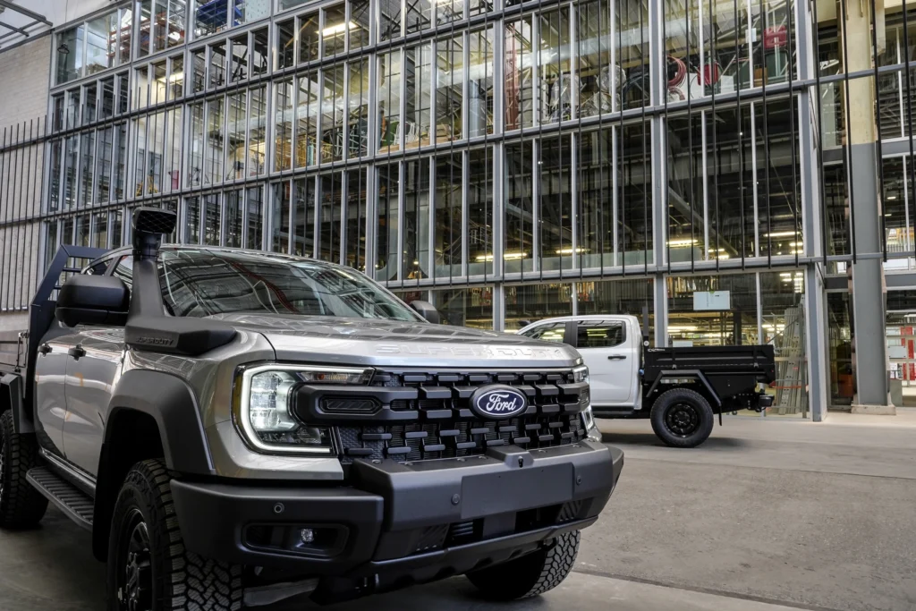 Silver Ford Ranger Super Duty with Trojan Canopies Tray