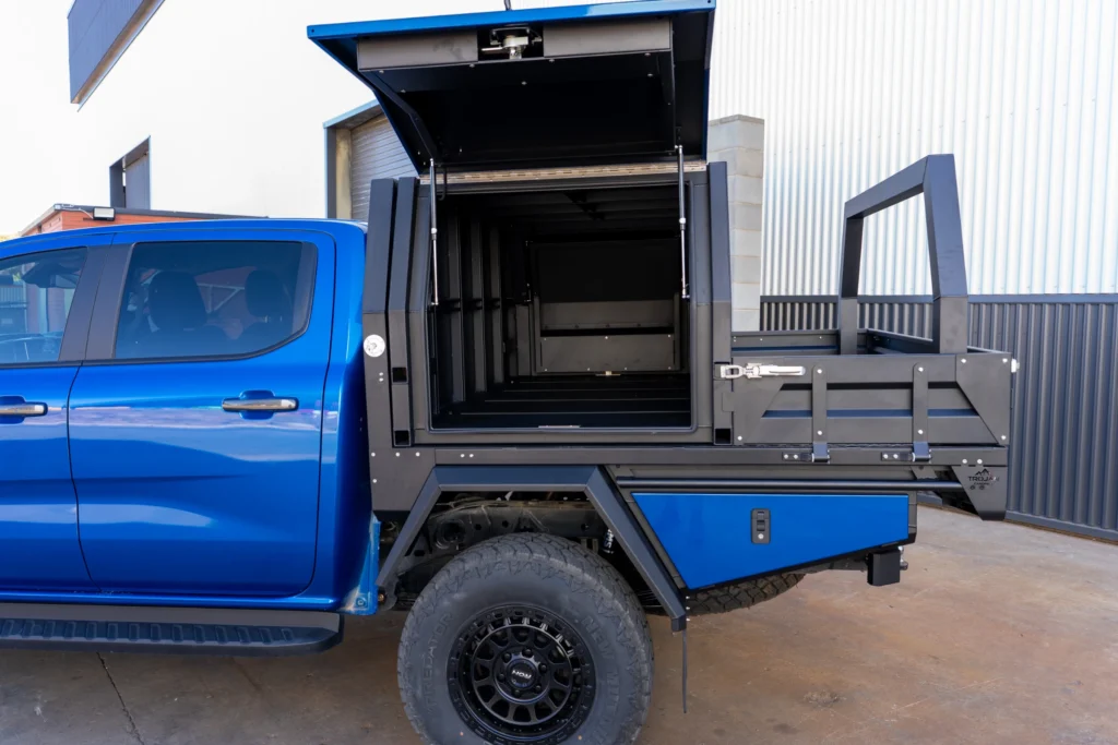 Internal view of Trojan Canopies 800mm Canopy on Ford Ranger