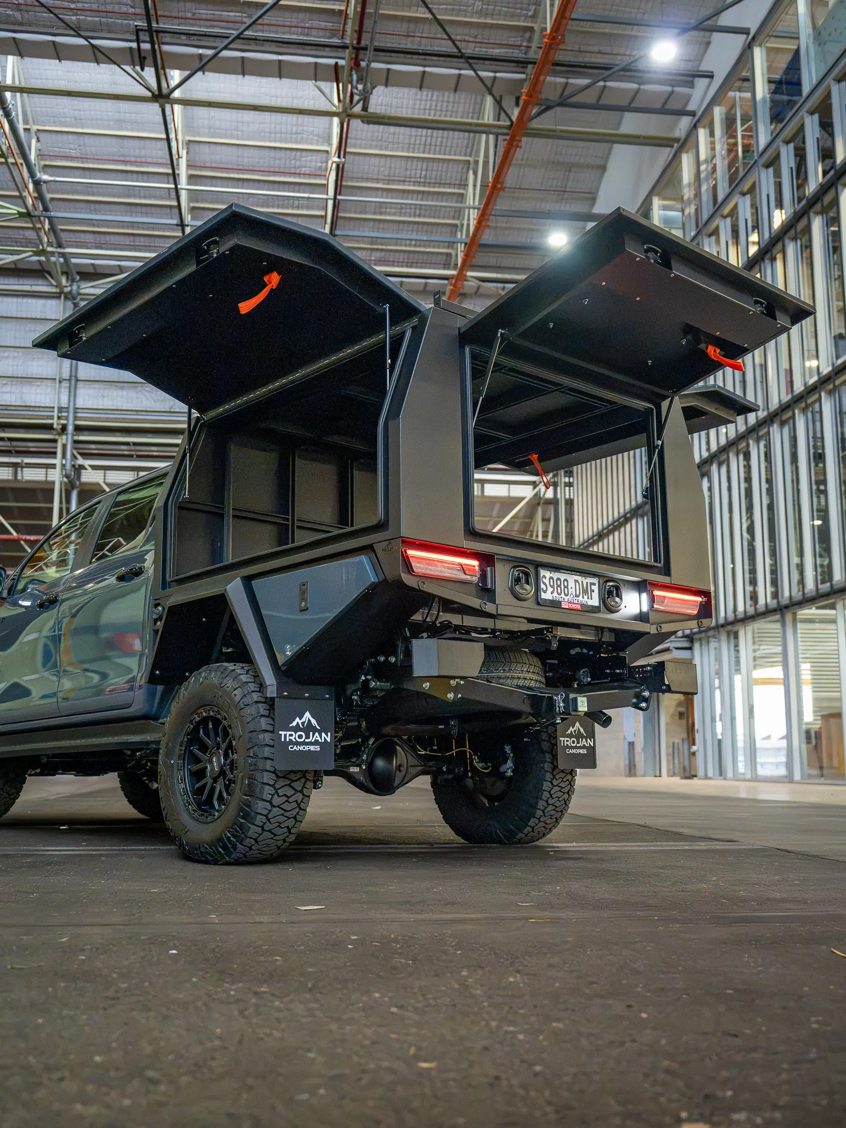 All doors open on Trojan Canopies 3 Door Canopy