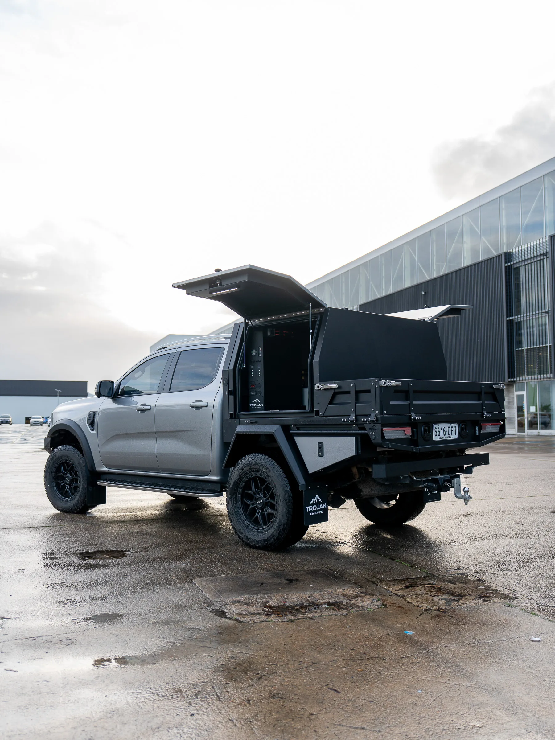 Ford Ranger Tray Canopy Open Rear View